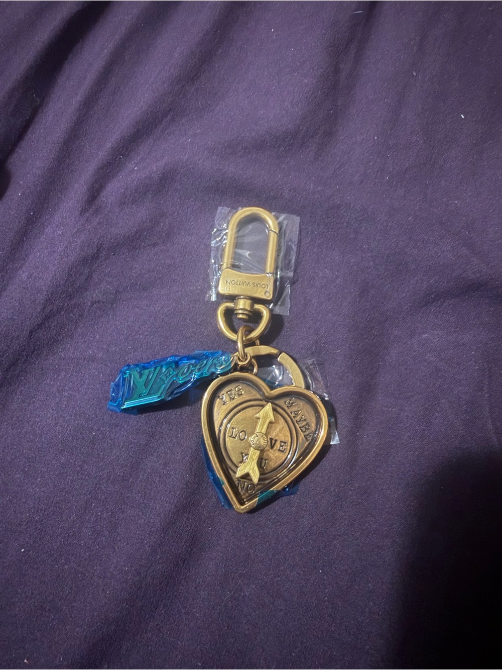 Gold Heart Keychain Charm